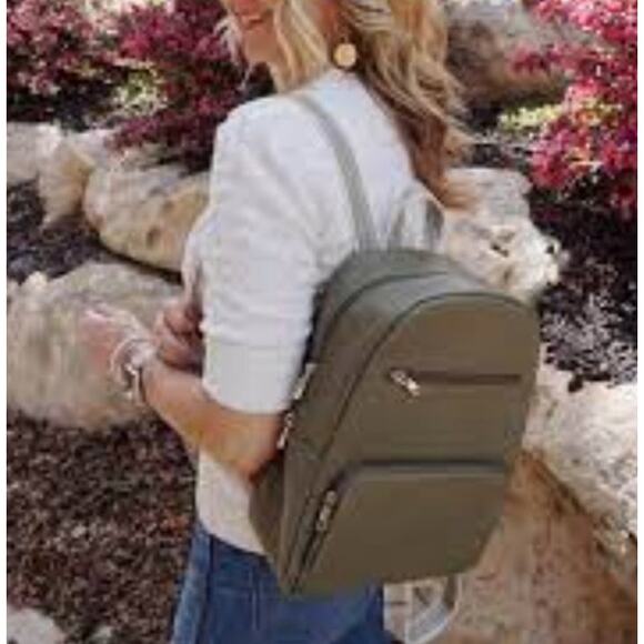 Thirty One Boutique Backpack Jewell Ooh-la-la Soft Pink Vegan Pebble Leather main image 6